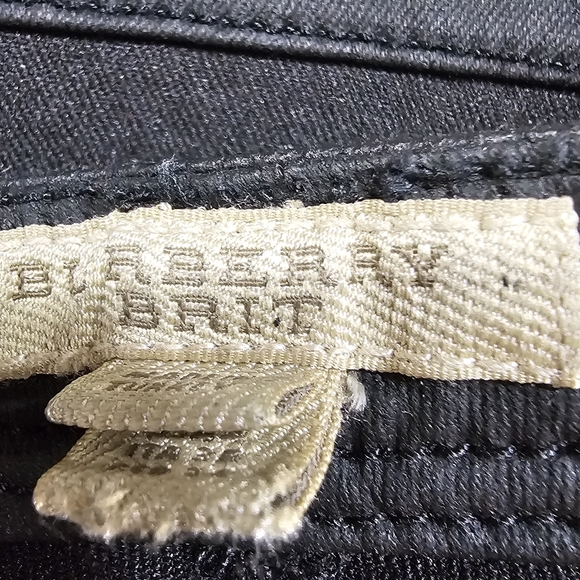 Vintage Burberry Brit Black leather coated denim skirt - Picture 5 of 7